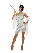 Flapper Costumes Adult Roaring 20s Flapper Girl Dress Halloween  Medium