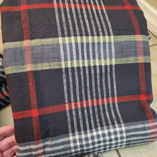 Pottery Barn Carson Tartan Plaid Full / Queen Duvet 2 Euro Sham BLACK Christmas - Picture 2 of 9