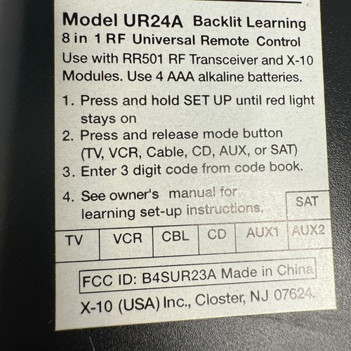 X10 POWERHOUSE 8 en 1 Universal Learning Remote UR24A - Imagen 10 de 13