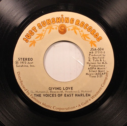 Soul 45 The Voices Of East Harlem - Gibt Liebe / New Vibrations Auf Nur Sunshin