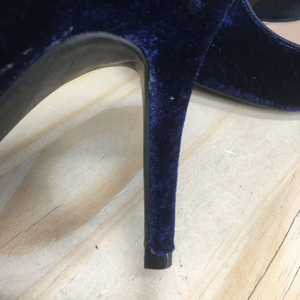 Apt.9 Heels Womens 7.5 M Pump Blue Textile Slip On Pointed Toe Stiletto Heels - Image 4 of 4