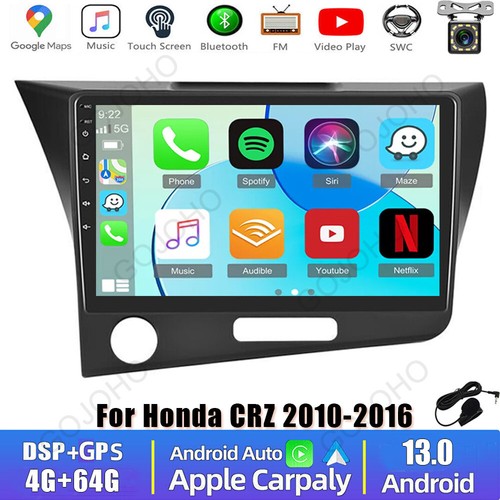 64GB Apple CarPlay For Honda CRZ CR-Z 2010-2016 Android 13 Car Stereo Radio Navi - Afbeelding 3 van 21