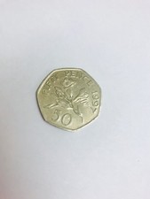 bailiwick of guernsey 50p Fifty Pence Very Rare Genuine 1997