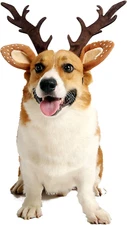 Christmas Pet Deer Costume Hat, Dog Antlers Headband, Reindeer Cap, Elastic Band