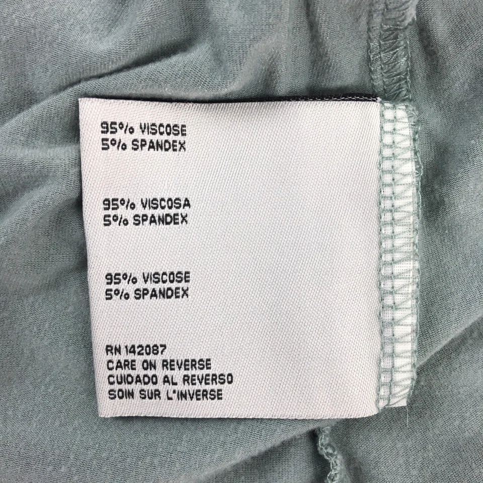 Top de mujer Simply Noelle túnica verde pequeña cuello en V manga larga rayón elástico Foto 4 de 4