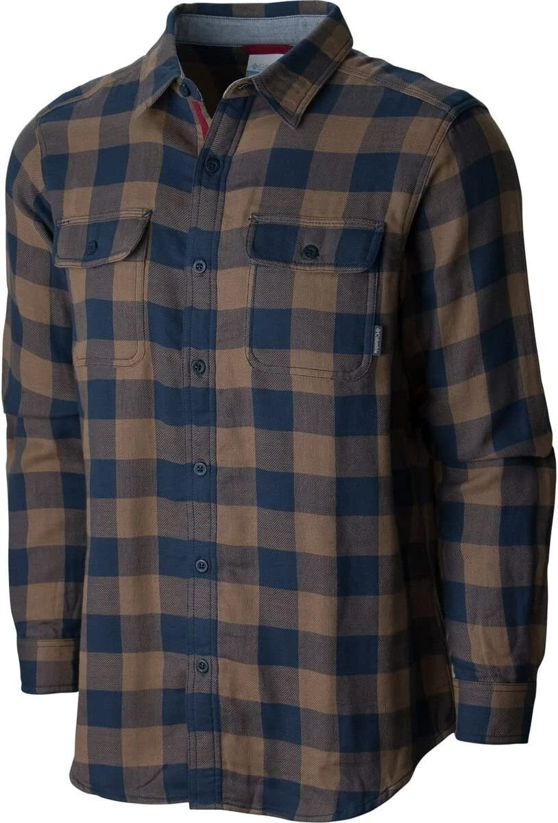 Columbia Men's Falldale Double Cloth Long Sleeve Shirt, Nocturnal Plaid, Small