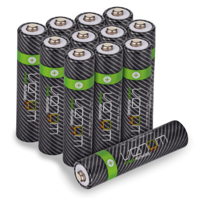 Venom wiederaufladbare AAA-Batterien - hohe Kapazität 800 mAh 1,2 V NiMH - 12er Pack