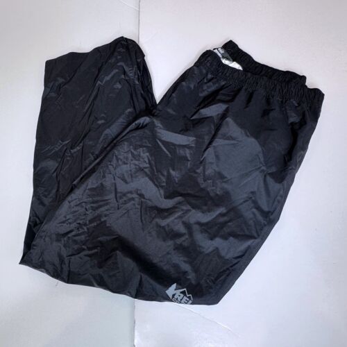 NWOT REI CO-OP Nylon Rain Pants Men XXL Elastic Waist Drawstring Black Zip Ankle