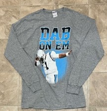 Cam Newton #1 Dab On Em long Sleeve Shirt Adult Medium M Gray