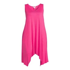New Terra & Sky Women's Sharkbite Tank Dress Many sizes Pink
