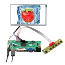 HD DVI VGA  LCD Controller Board 7inch 1024x600 1000nit OutDoor LCD Screen