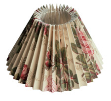 Plissee Lampenschirm *rund* ROSEN im Landhausstil  22-9-14cm, E27/E14