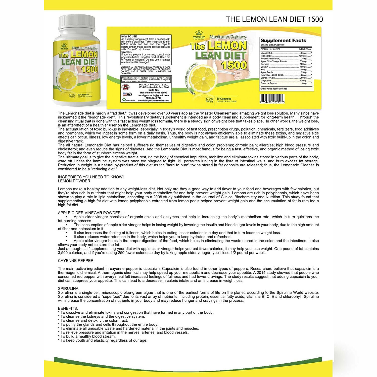 Max Strength Pure Saffron Extract Capsules Lemon Lean Diet Weight Loss