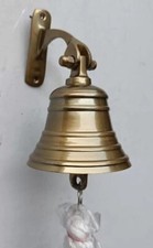 Antique Brass Ship Bell Hanging Door Bell With Wall Mounted Bracket