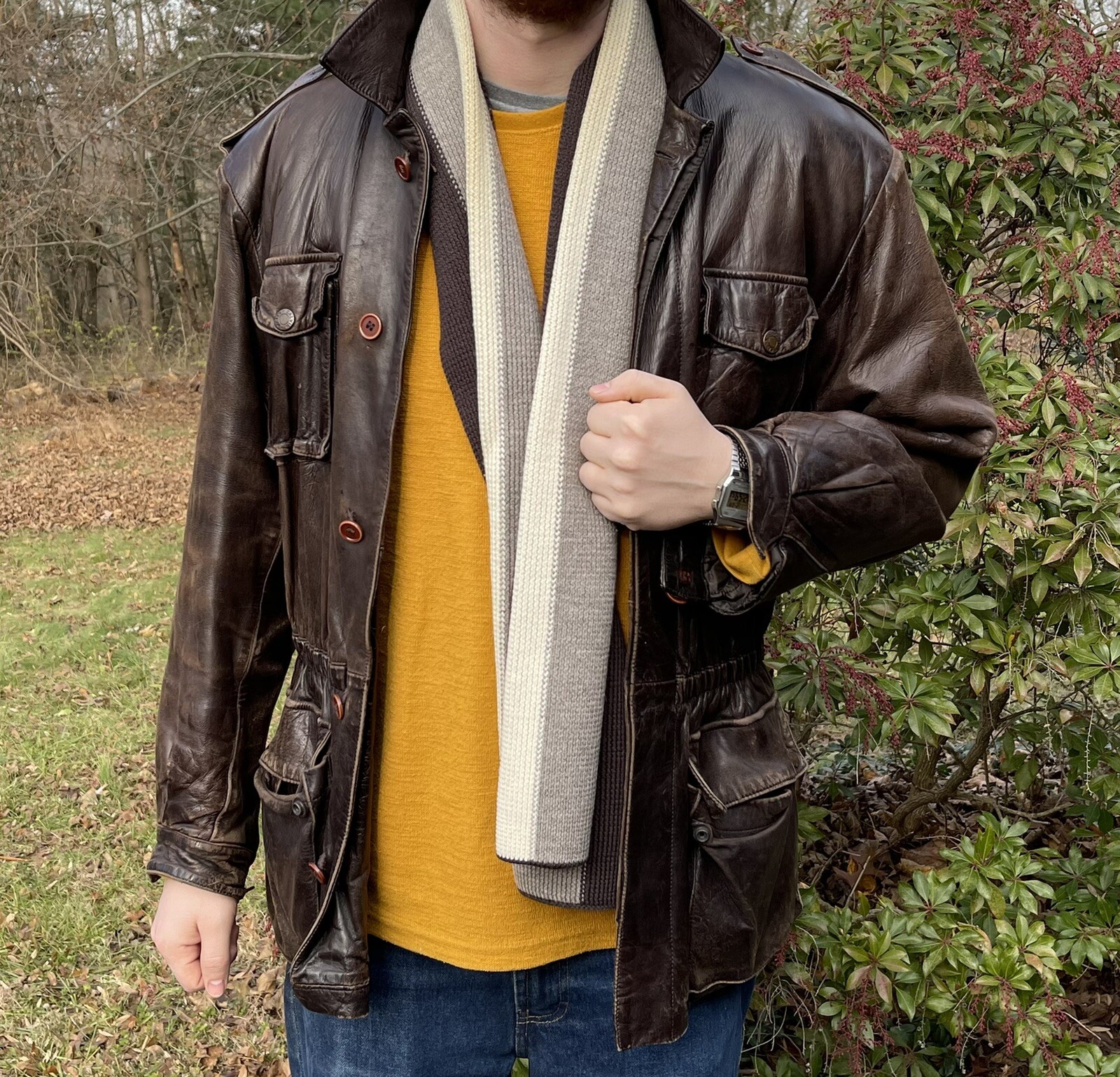 Rare Vintage Calvin Klein Leather Jacket circa 1980 Gem