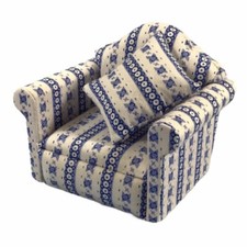 Dolls House 12th Scale Blue Armchair DF889