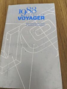 1988 Plymouth Voyager Owners Manual | eBay