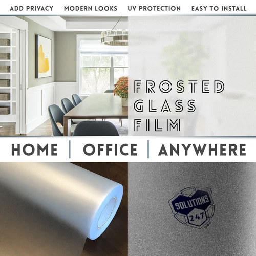 Frosted Glass Film Office Bedroom Bathroom Home Window Tint Static Cling Big Cut