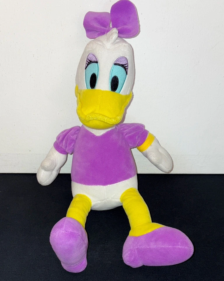 Vintage 34cm Disney Daisy Duck Stofftier Freundin von Donald Duck lila Schleife - Bild 3 von 4