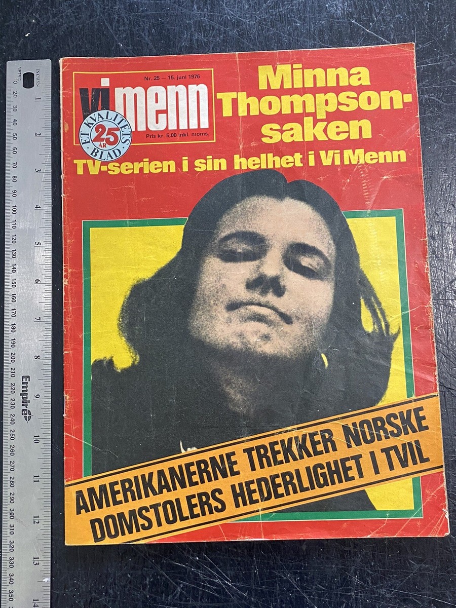 Vintage Norwegian Magazine VI MENN June 1976 Minna Thompson-saken
