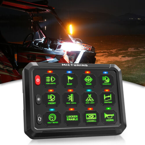 12Gang Switch Panel Green LED Backlight Switch Relay System For Car Truck Marine - Picture 17 of 24