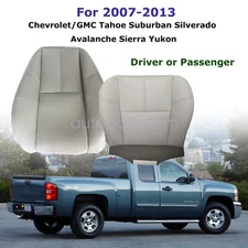 For 2007 2008-2014 GMC Sierra Yukon 1500 Leather Seat Cover Bottom+Top Gray 833