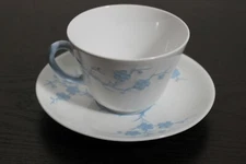 Spode Blanche de Chine Geisha Blue Tea Cup and Saucer Set Copeland 