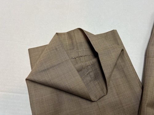 Linea Uomo Men's 40L Blazer Jacket 34x32 Pants Khaki 2-Button Tan Suit - Picture 6 of 10