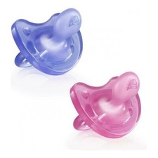 2pc Pack PHYSIOFORMA Dual Soft Rubber 6-16m Silicone Pink and Purple Chicc