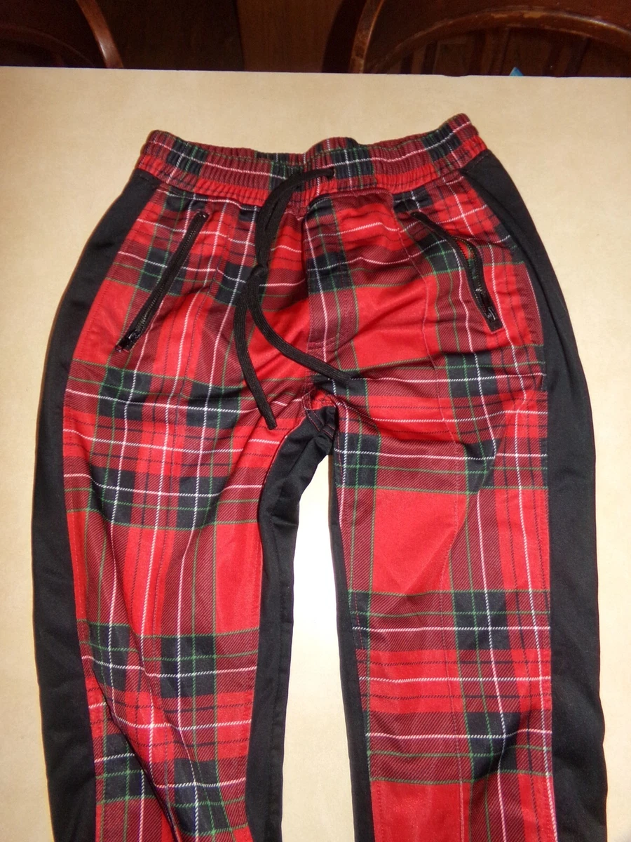 Red plaid track pants mens hotsell