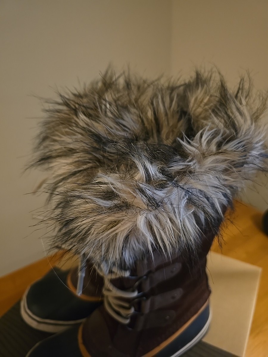 Sorel Joan of Arctic Tobacco Sudan Brown Fur Snow Boots - Size 8