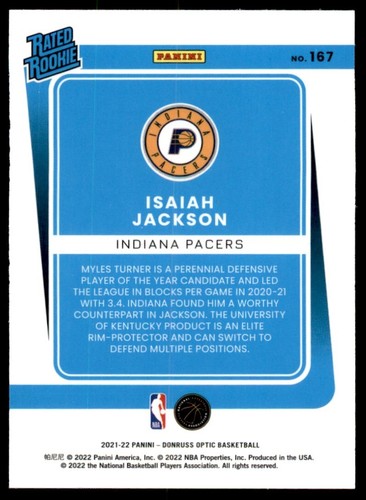 2021-22 Donruss Optik Isaiah Jackson RC Indiana Pacers #167 - Bild 2 von 2