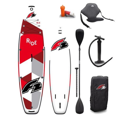 F2 I-SUP RIDE - Red - 12´2 x 34 x 6 inkl. Kajak Paddel u. Sitz