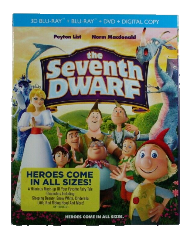 The Seventh Dwarf 3D Bluray DVD Norm MacDonald Animation Slipcover
