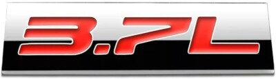 3D POLISHED Chrome Red 3.7L Letter Car Emblem Trunk Lid Sport Decal Badge 3.7L