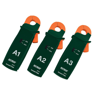 New  Extech PQ34-2 Current Clamp Probes (3 Pack of 200A)