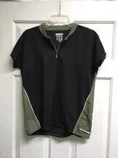 Cannondale Women's Black Sage Green Biking Bicycle Top Shirt Jersey Medium 