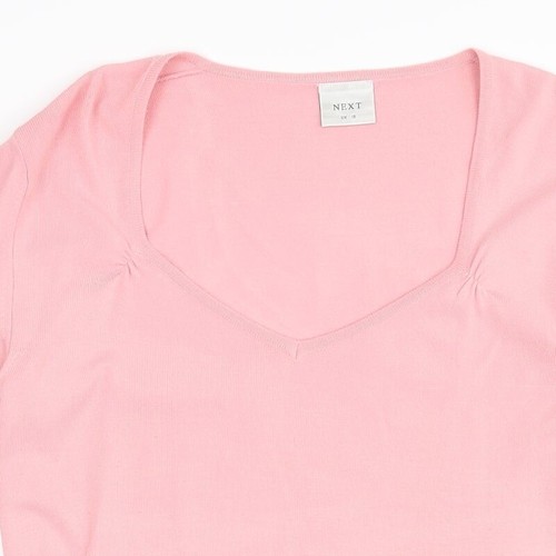 NEXT Womens Orange Square Neck Acrylic Blend Jumper Size 18 - Picture 4 of 12