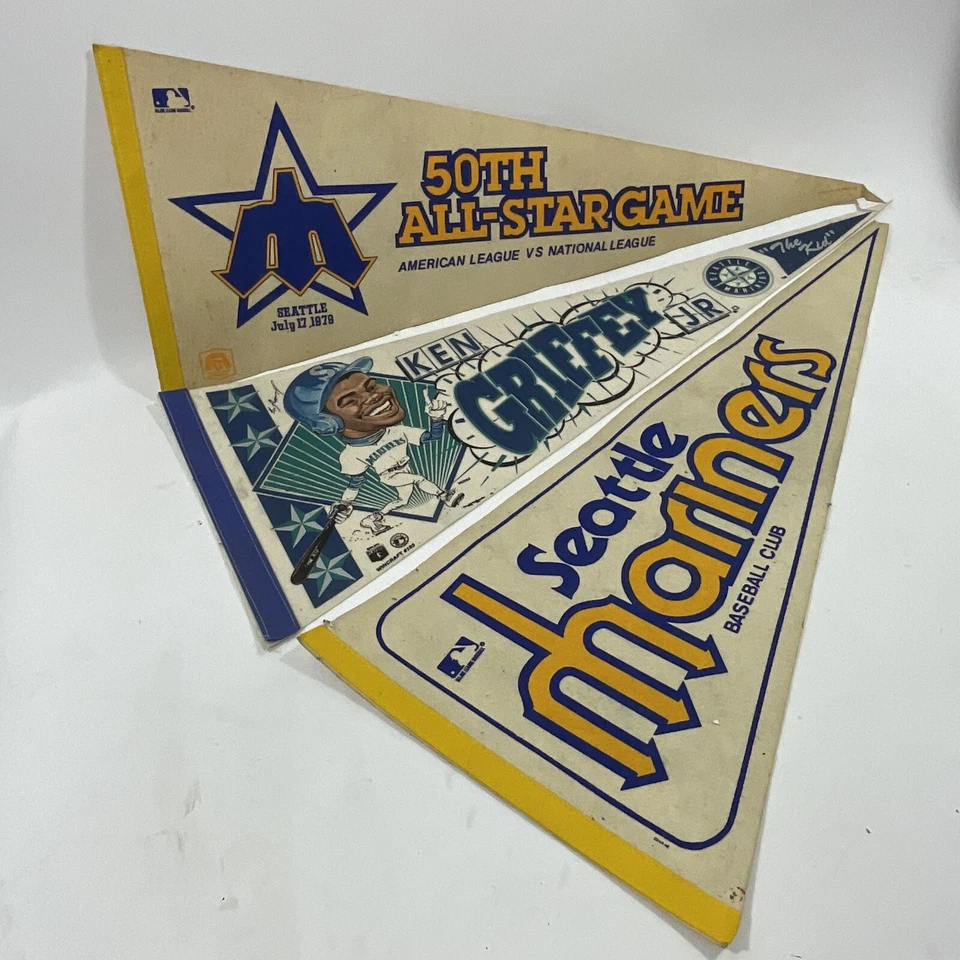 老式 PENNANT 批量 70 年代 90 年代 西雅图水手 Ken Griffey Jr 全明星赛 — 第 2/4 张图片