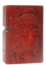 Natural Rosewood Carved Shakyamuni Lighter Box For Zippo Insert Kit (Case Only)