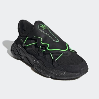 Adidas Originals Ozweego Black Solar Green Men's Athletic Shoes