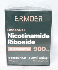 Liposomal Nicotinamide Riboside + Resveratrol 900mg 80 Capsules, NEW, EXP 02/27