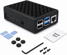 Aluminum Case for Raspberry Pi 4 Model B, Fanless Passive Cooling Metal Enclosur