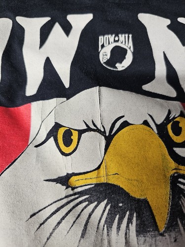 Vtg T-Shirt Large Graphic Print POW-MIA 1991 Ride For Freedom Rolling Thunder  - Picture 7 of 7