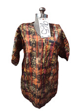African Style Shirt Orange Measurements in the photos Bright Colorful Men Women