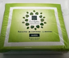 New Queen Eucalyptus Mattress Protector Cover Comfortable Breathable 100% Poly