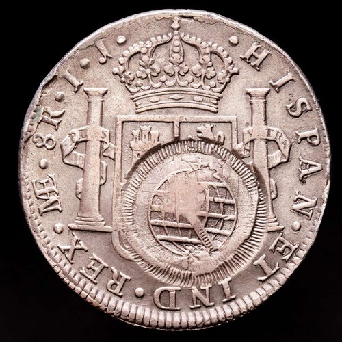 Carlos IV. 8 Reales. (26,83 g.). Lima. 1799. I·J. MBC. Resello Minas Gerais, pa - Foto 3 di 3