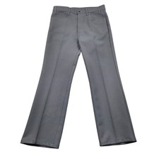 Vintage Levis 517 Sta-Prest Gray Bootcut Polyester Pants Mens W36 L32