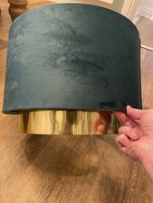 Fern Green Lampshade - Gold Trim - Soft Velvet
