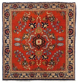 Authentic Hand Knotted Vintage Tribal Qashoun Wool Area Rug 3.2 x 3.2 Ft